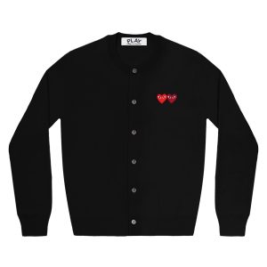 Double Heart Women’s Black Cardigan