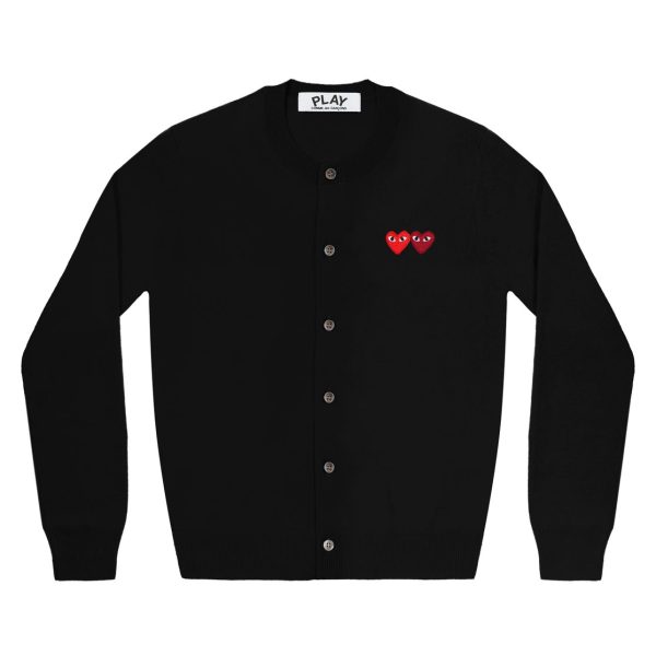 Double Heart Women’s Black Cardigan