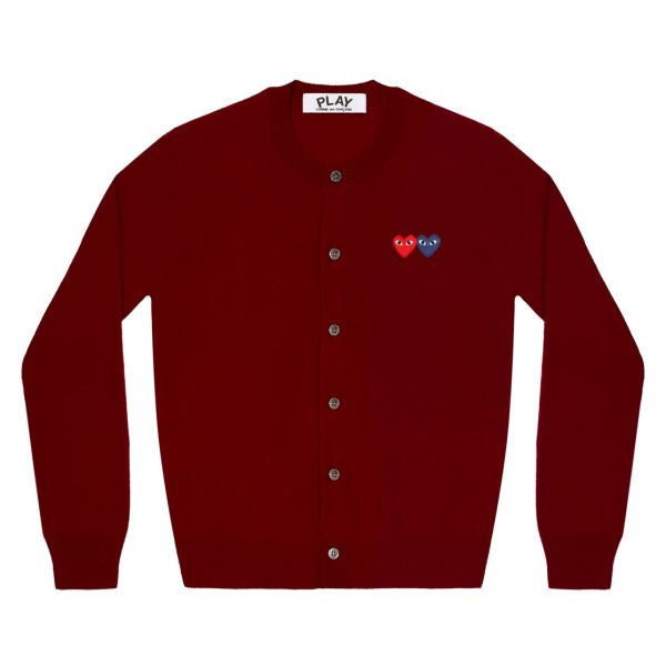 Double Heart Women’s Burgundy Cardigan