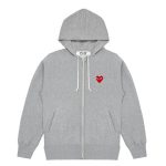 Hooded Grey Sweatshirt with 5 Hearts