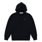 Hooded Black Sweatshirt with Big Hearts