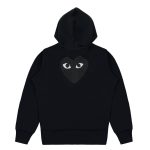 Hooded Black Sweatshirt with Big Hearts