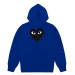 Hooded Navy Sweatshirt with Big Hearts