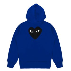 Hooded Navy Sweatshirt with Big Hearts