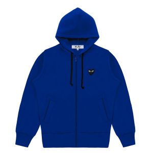 Hooded Navy Sweatshirt with Big Hearts