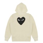 Hooded lvory Sweatshirt with Big Hearts