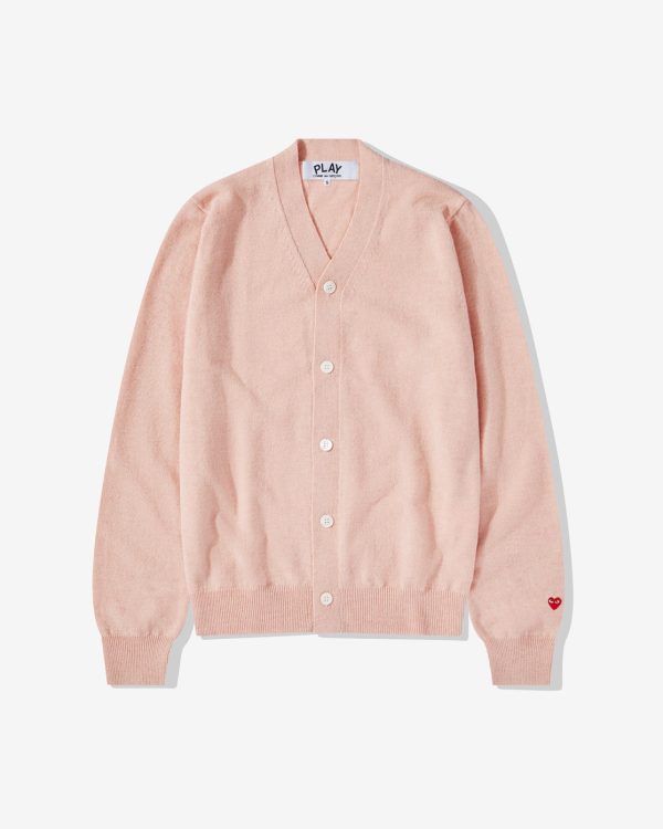 Men’s Lambswool V Neck Pink Cardigan