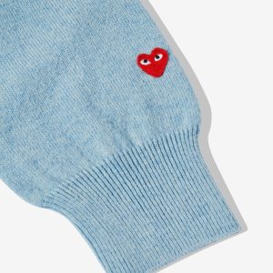 Men’s Lambswool V Neck Blue Sweater