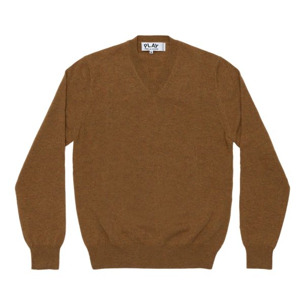 Men’s Lambswool V Neck Brown Sweater