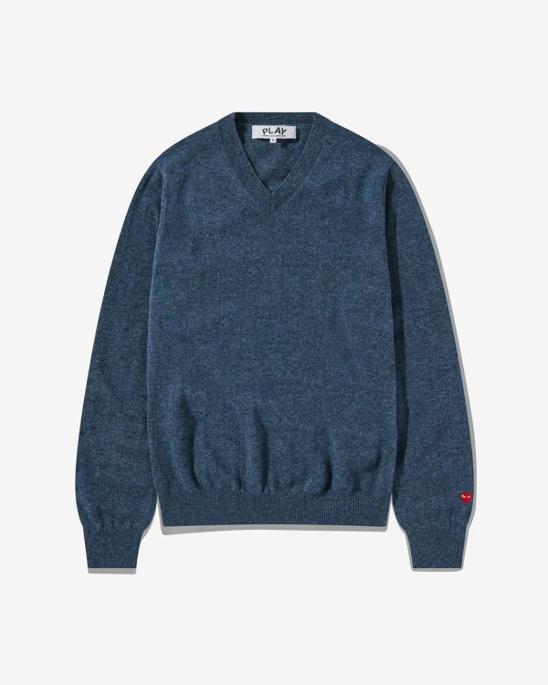 Men’s Lambswool V Neck Navy Sweater
