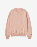 Men’s Lambswool V Neck Pink Sweater
