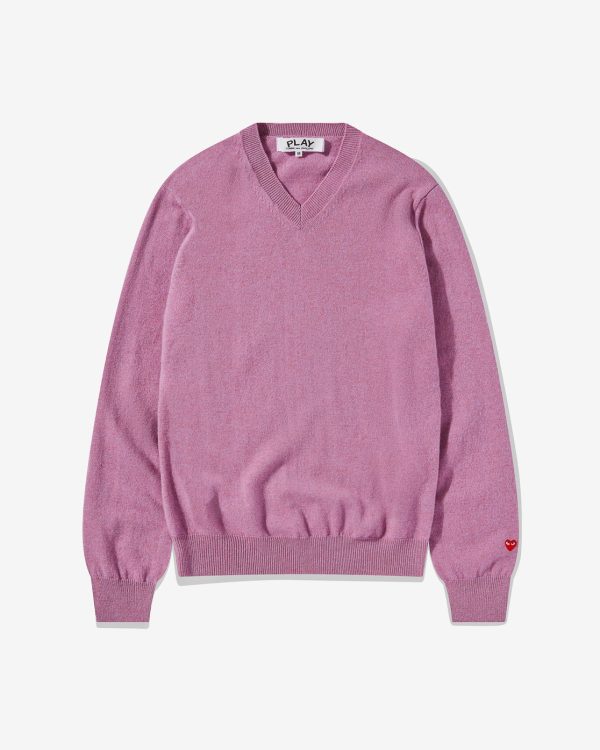 Men’s Lambswool V Neck Purple Sweater