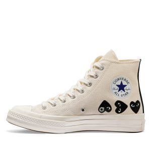 Multi Black Heart Chuck Taylor All Star '70 High Beige Sneakers