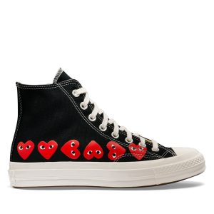 Multi Red Heart Chuck Taylor All Star '70 High Black Sneakers