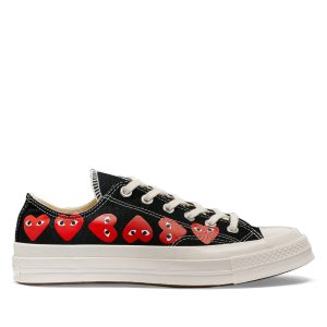 Multi Red Heart Chuck Taylor All Star '70 Low Black Sneakers