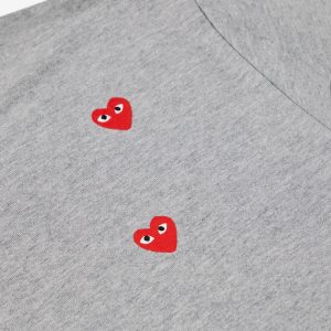 Multi Red Heart Logo Grey T-Shirt