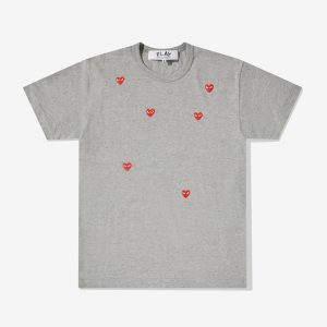 Multi Red Heart Logo Grey T-Shirt