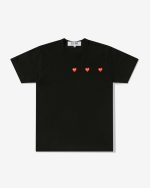 Multi Red Heart Black T-Shirt