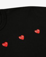 Multi Red Heart Black T-Shirt