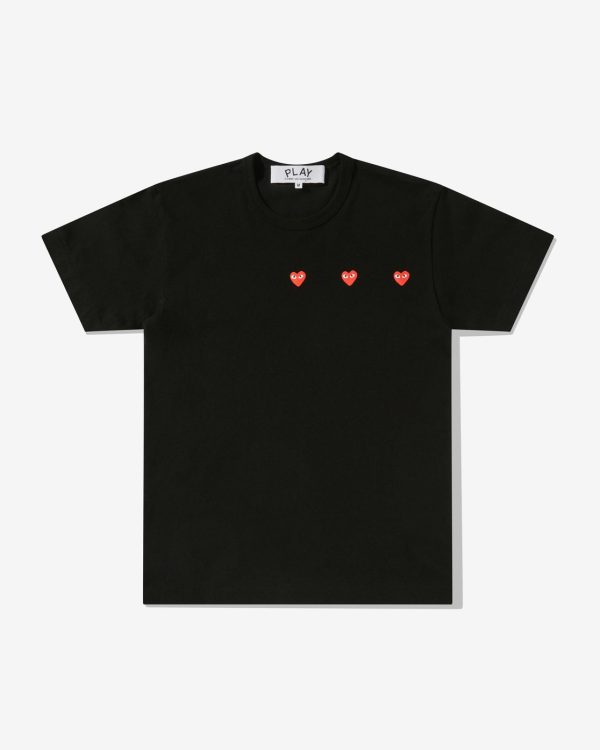 Multi Red Heart Black T-Shirt