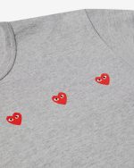 Multi Red Heart Grey T-Shirt