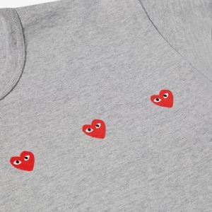 Multi Red Heart Grey T-Shirt