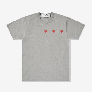 Multi Red Heart Grey T-Shirt