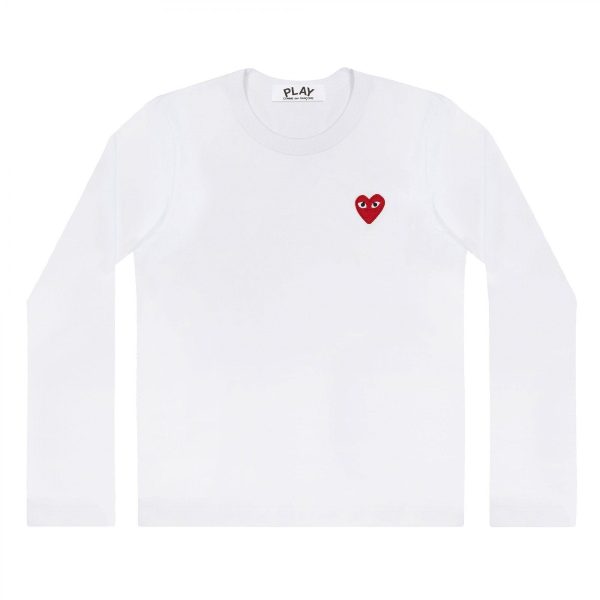 PLAY Long Sleeve Basic Red Emblem White