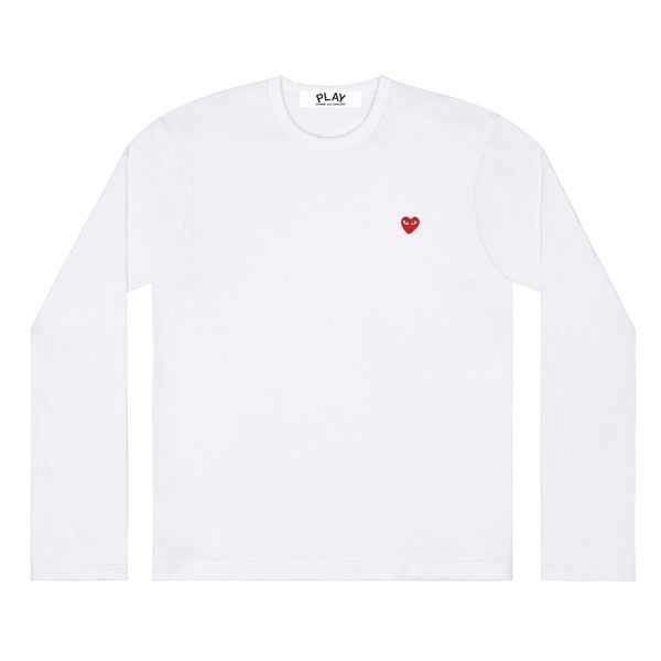 PLAY Long Sleeve Basic Small Red Emblem White