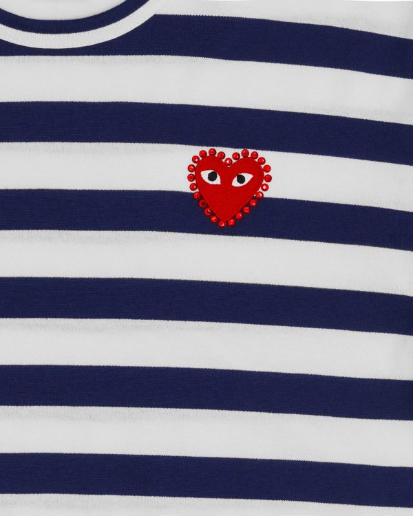 PLAY Long Sleeve Navy Stripe Rhinestone