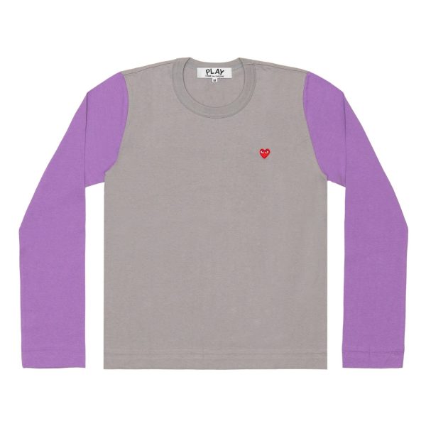 PLAY Long Sleeve Small Emblem Grey Purple
