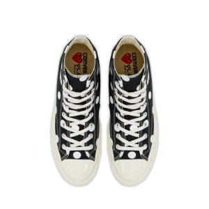 Polka Dot Red Heart Chuck Taylor All Star ’70 High Black Sneakers
