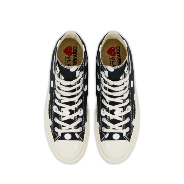 Polka Dot Red Heart Chuck Taylor All Star ’70 High Black Sneakers
