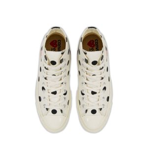 Polka Dot Red Heart Chuck Taylor All Star ’70 High White Sneakers