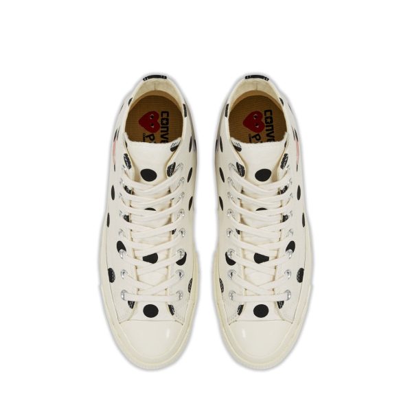 Polka Dot Red Heart Chuck Taylor All Star ’70 High White Sneakers