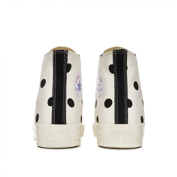 Polka Dot Red Heart Chuck Taylor All Star ’70 High White Sneakers