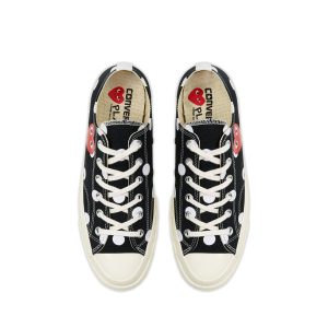 Polka Dot Red Heart Chuck Taylor All Star ’70 Low Black Sneakers