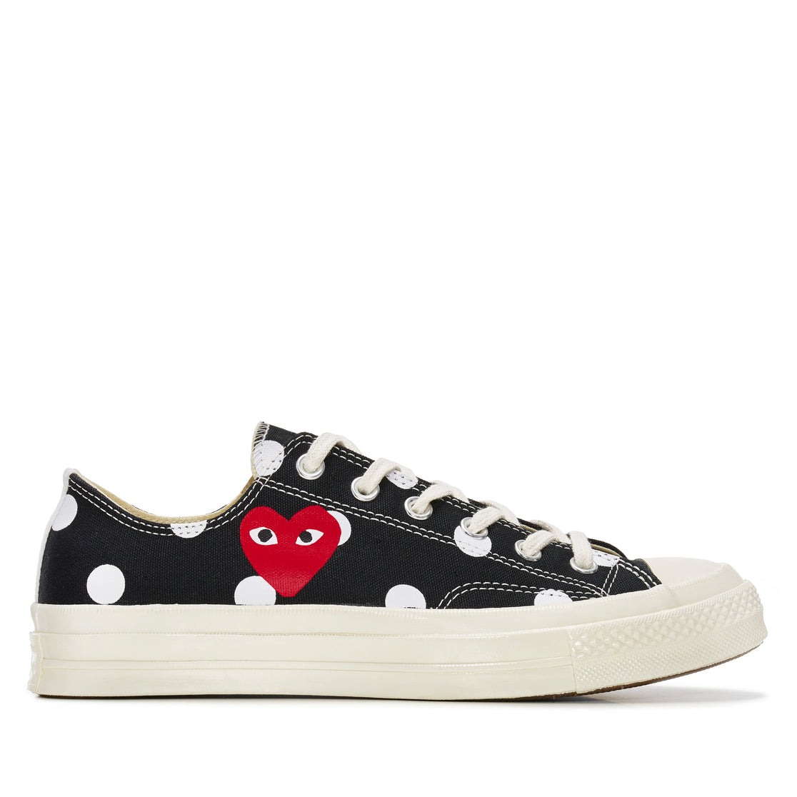 Polka Dot Red Heart Chuck Taylor All Star ’70 Low Black Sneakers