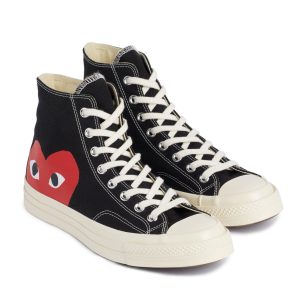 Red Heart Chuck Taylor All Star ’70 High Black Sneakers