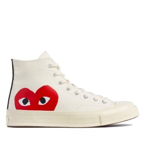 Red Heart Chuck Taylor All Star ’70 High White Sneakers