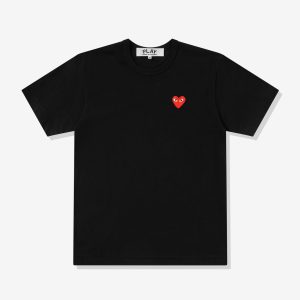 Black T-Shirt Black Red Heart