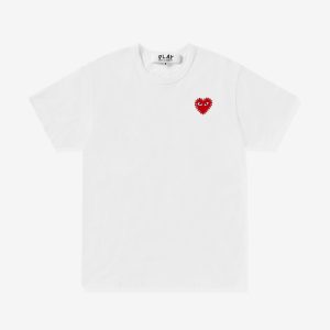 Rhinestone Heart White Red T-Shirt