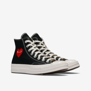 Red Small Heart All Star '70 High Sneakers Black