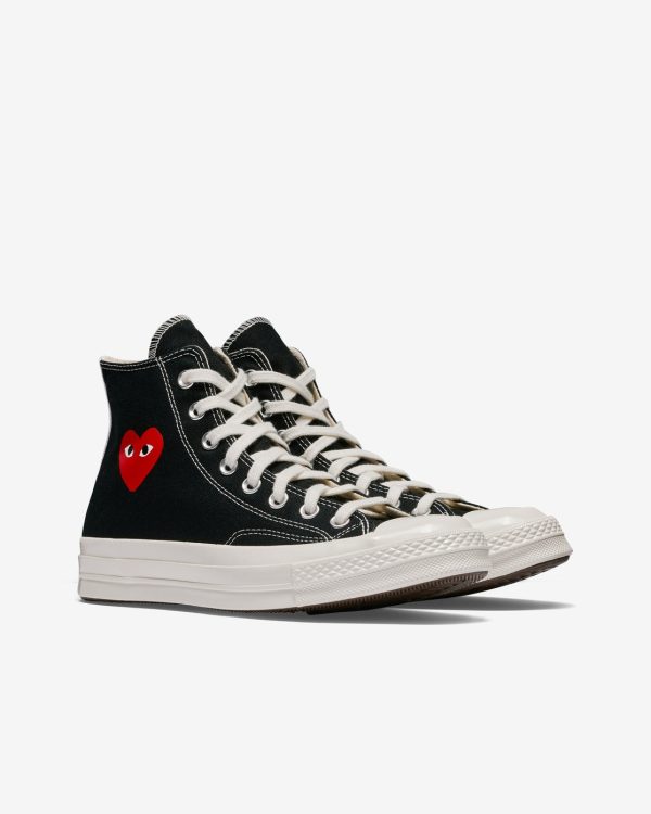 Red Small Heart All Star '70 High Sneakers Black