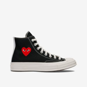 Red Small Heart All Star '70 High Sneakers Black