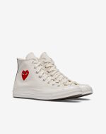 Red Small Heart All Star '70 High Sneakers White