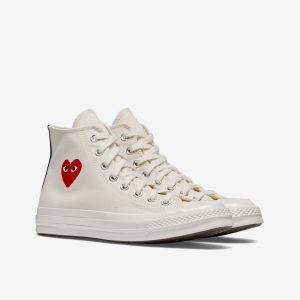 Red Small Heart All Star '70 High Sneakers White