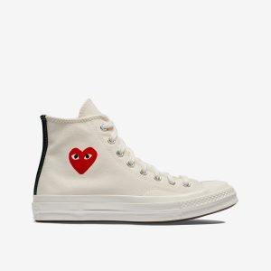 Red Small Heart All Star '70 High Sneakers White