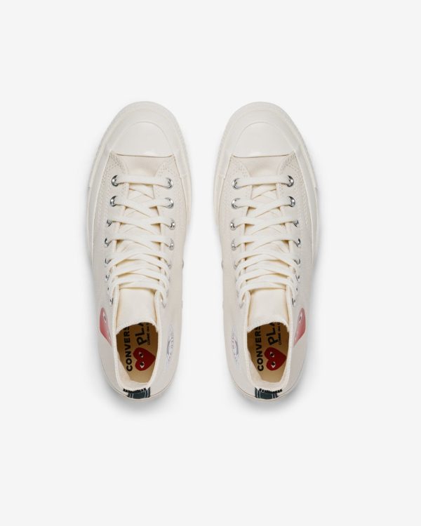 Red Small Heart All Star '70 High Sneakers White