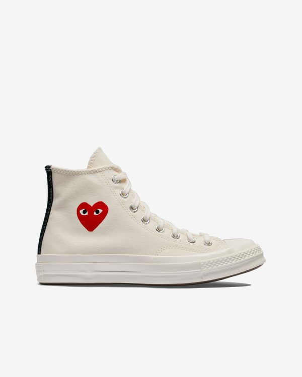 Red Small Heart All Star '70 High Sneakers White